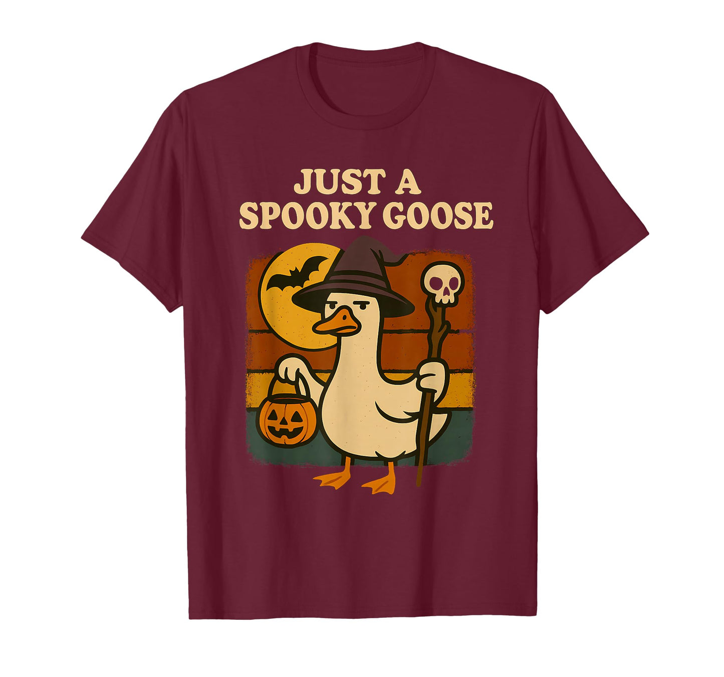 Just A Spooky Goose Halloween Skeleton Costume Silly Goose T-Shirt
