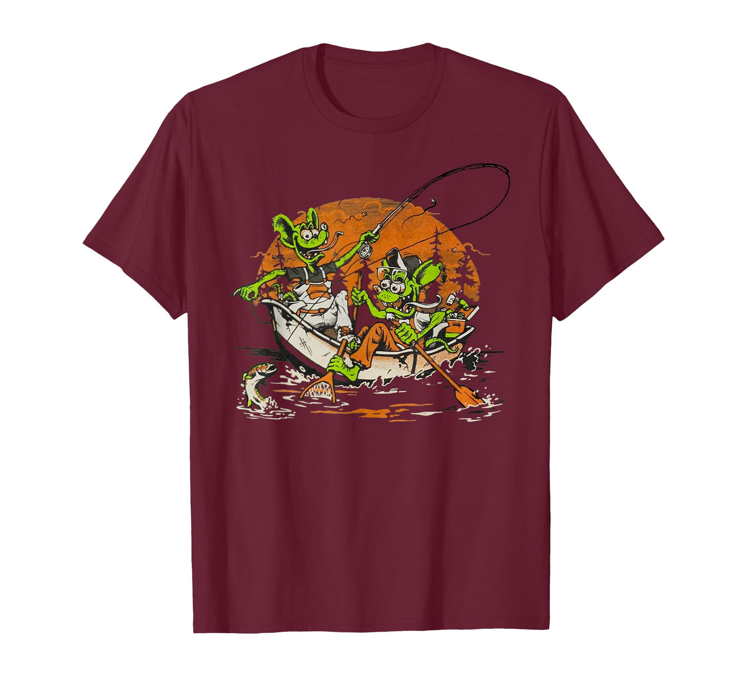 River Rats Mouse Monster Fishing On Halloween T-Shirt