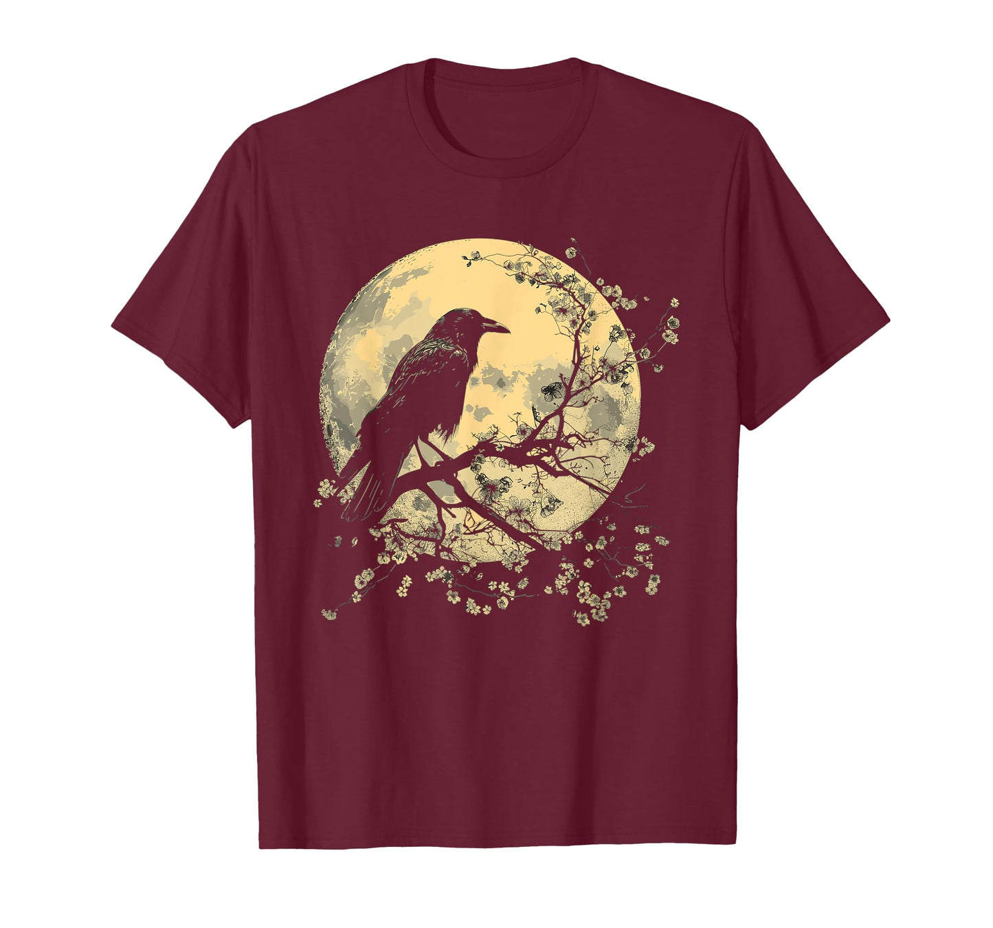 Black Raven Nature Art Crow Moon T-Shirt