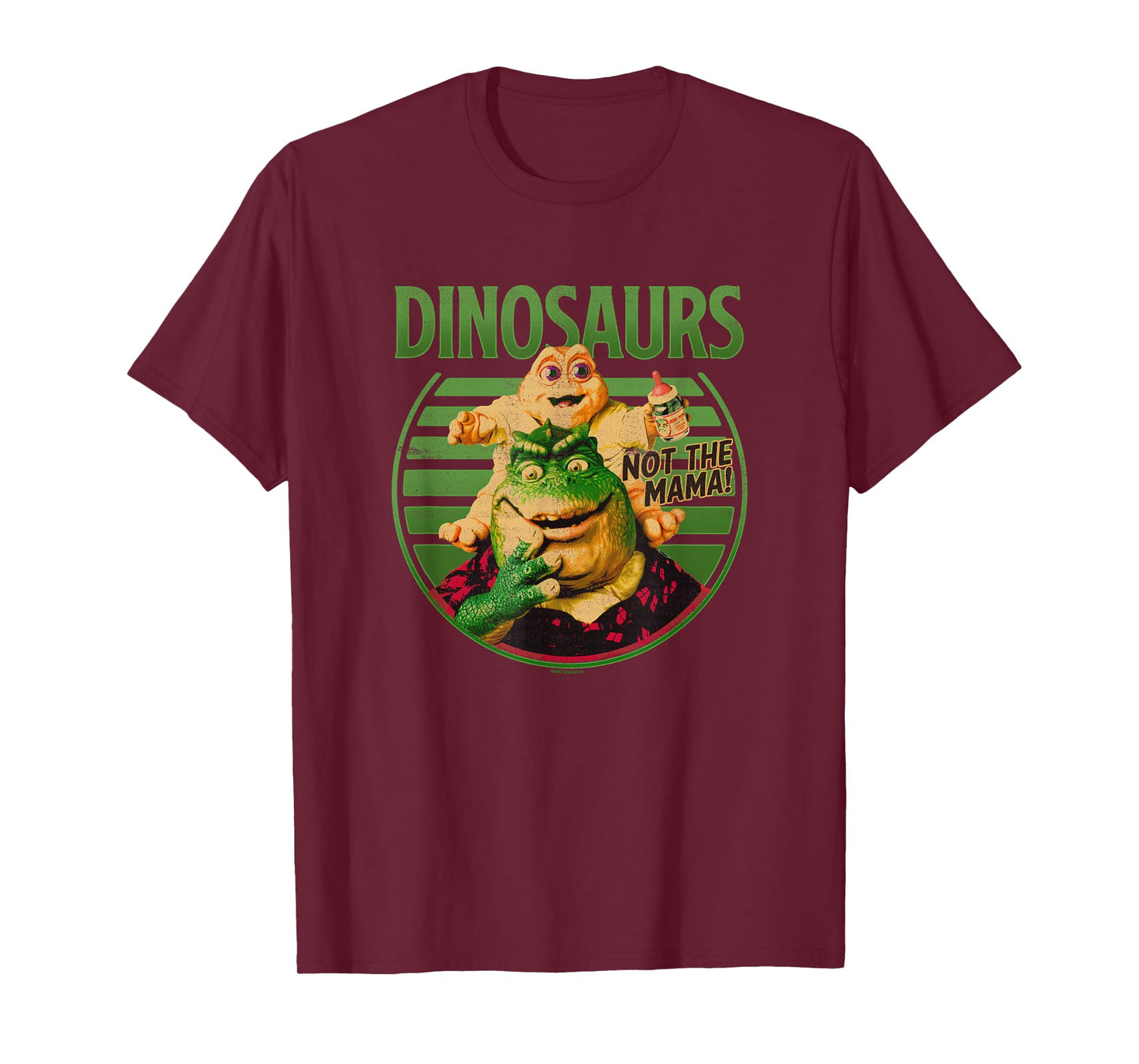 Dinosaurs Not The Mama! Baby & Earl Sinclair Big Retro Logo T-Shirt
