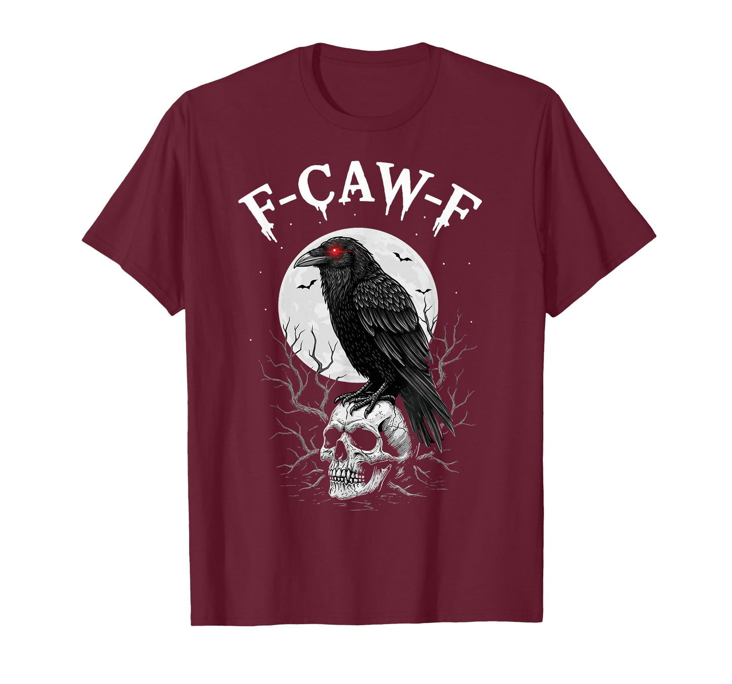 F-Caw-F Black Crow Funny Black Bird Moon Gothic Adult Humor T-Shirt
