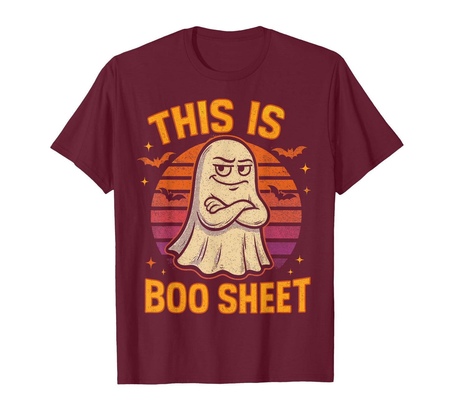 Retro Halloween 80s 90s This is Boo Sheet Ghost Men Women T-Shirt