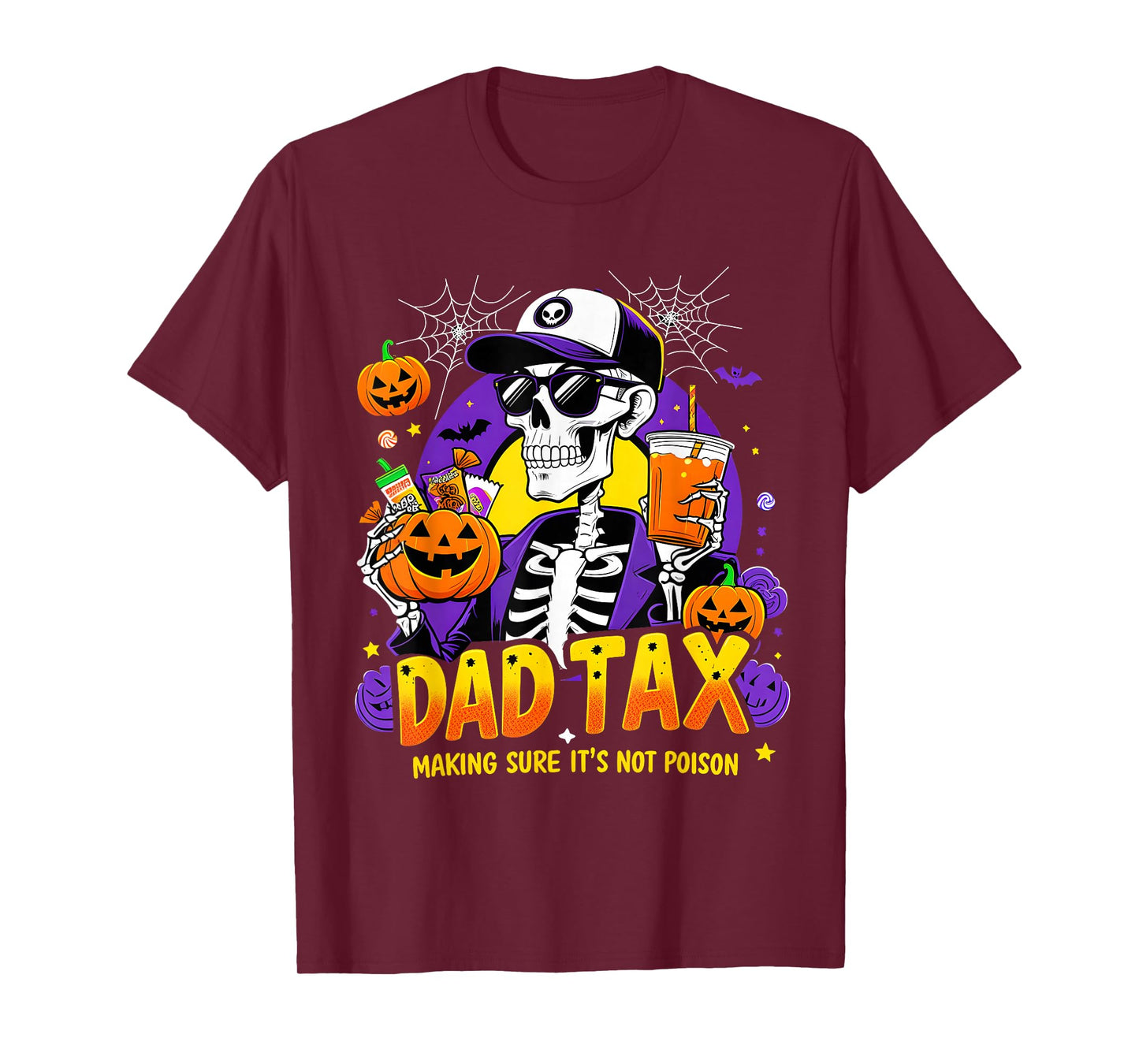 Skeleton Dad Tax Spooky Halloween Candy Humor T-Shirt