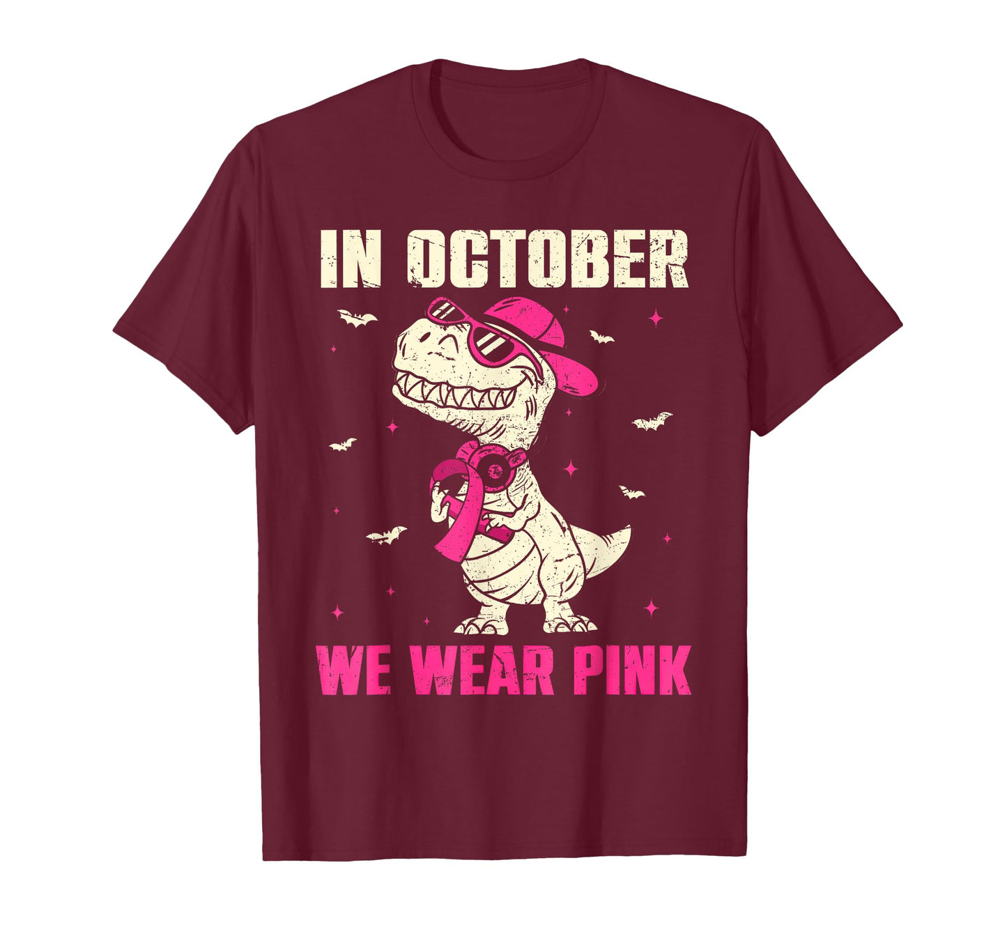 In October We Wear Pink Dinosaur Breast Cancer Awareness T-Shirt