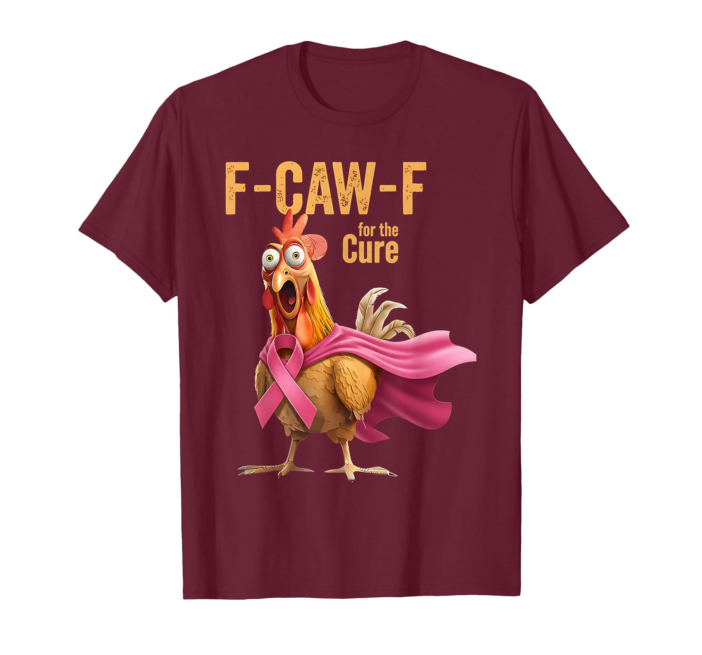 F-Caw-F Pink Ribbon Raven Moon Gothic Crow Breast Cancer T-Shirt