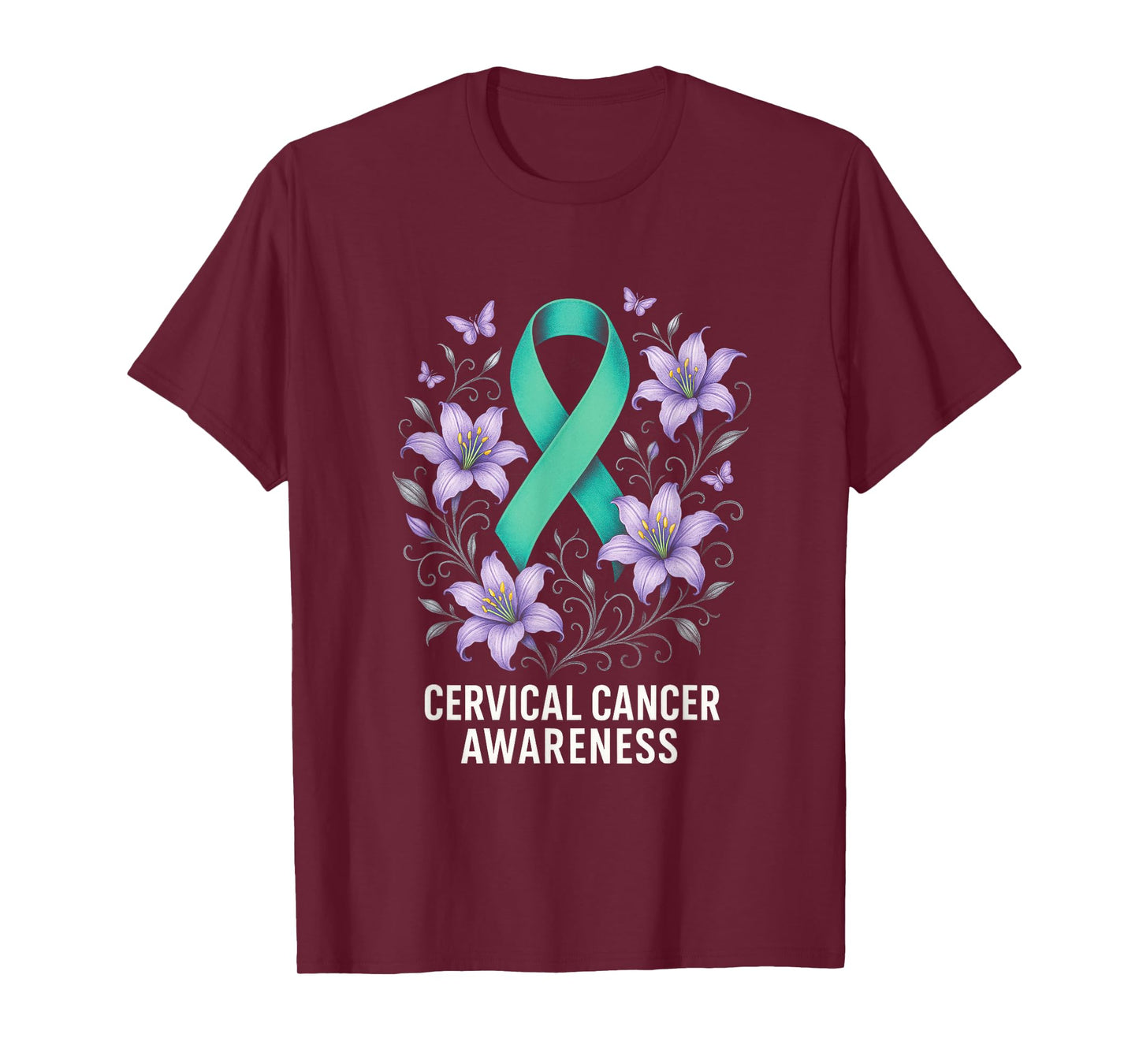 Cervical Cancer Awareness - Support Survivors Ribbon T-Shirt
