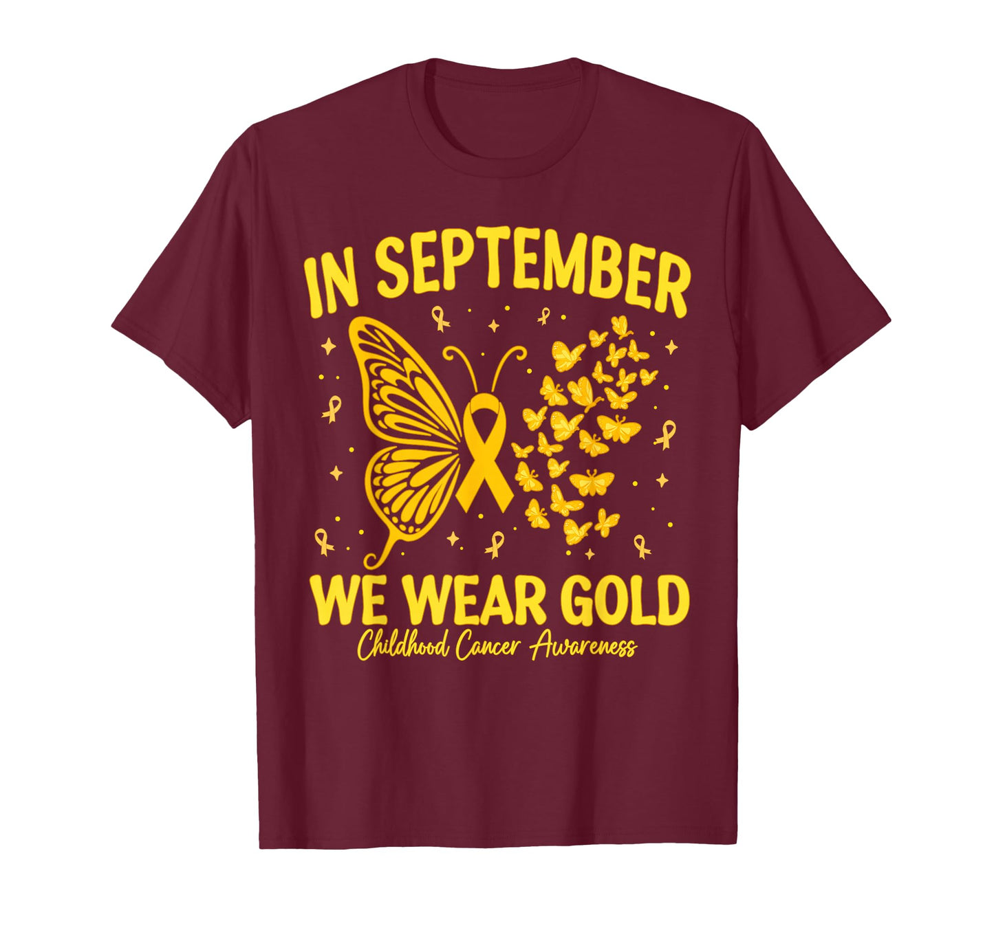 in September We Wear Gold Childhood Cancer Awareness Kids T-Shirt