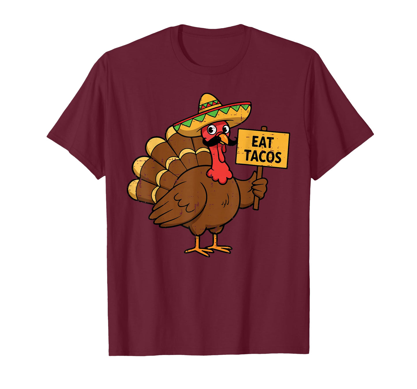 Thanksgiving Mexican Turkey Eat Tacos Funny Men Women Kids T-Shirt