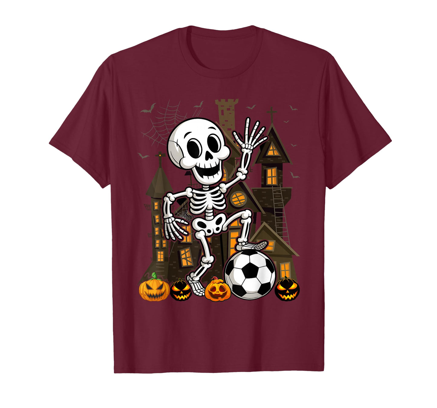 Soccer Skeleton Halloween Men Boys Player T-Shirt