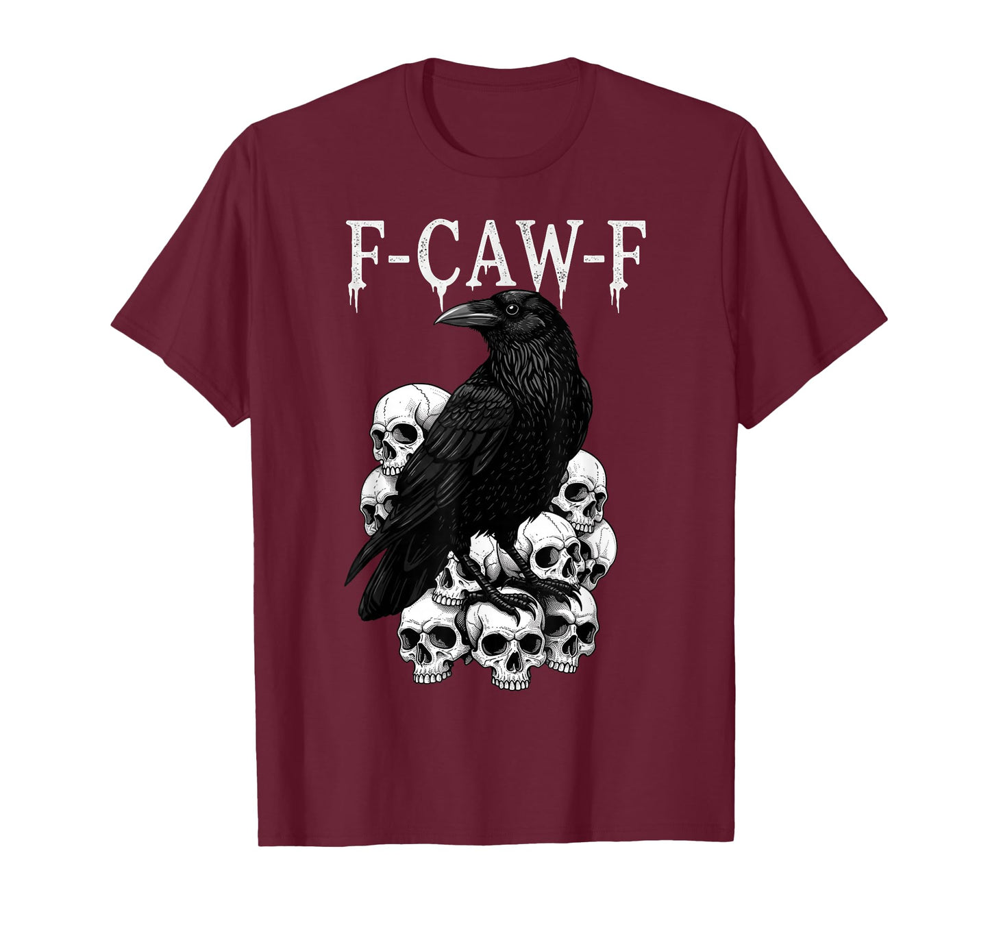 F-Caw-F Black Crow Funny Black Bird Moon Gothic Adult Humor T-Shirt
