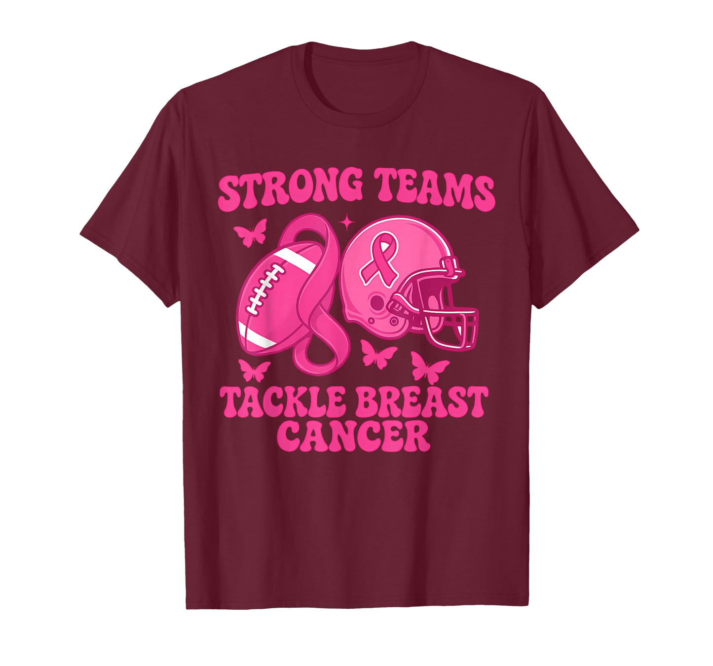 Tackle Breast Cancer Squad Football Breast Cancer Support T-Shirt