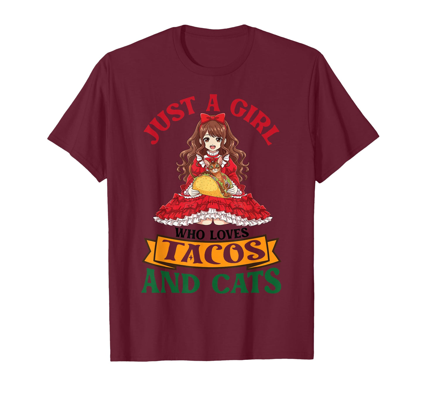 Just A Girl Who Loves Tacos and Abyssinian Cats Mother Mom T-Shirt