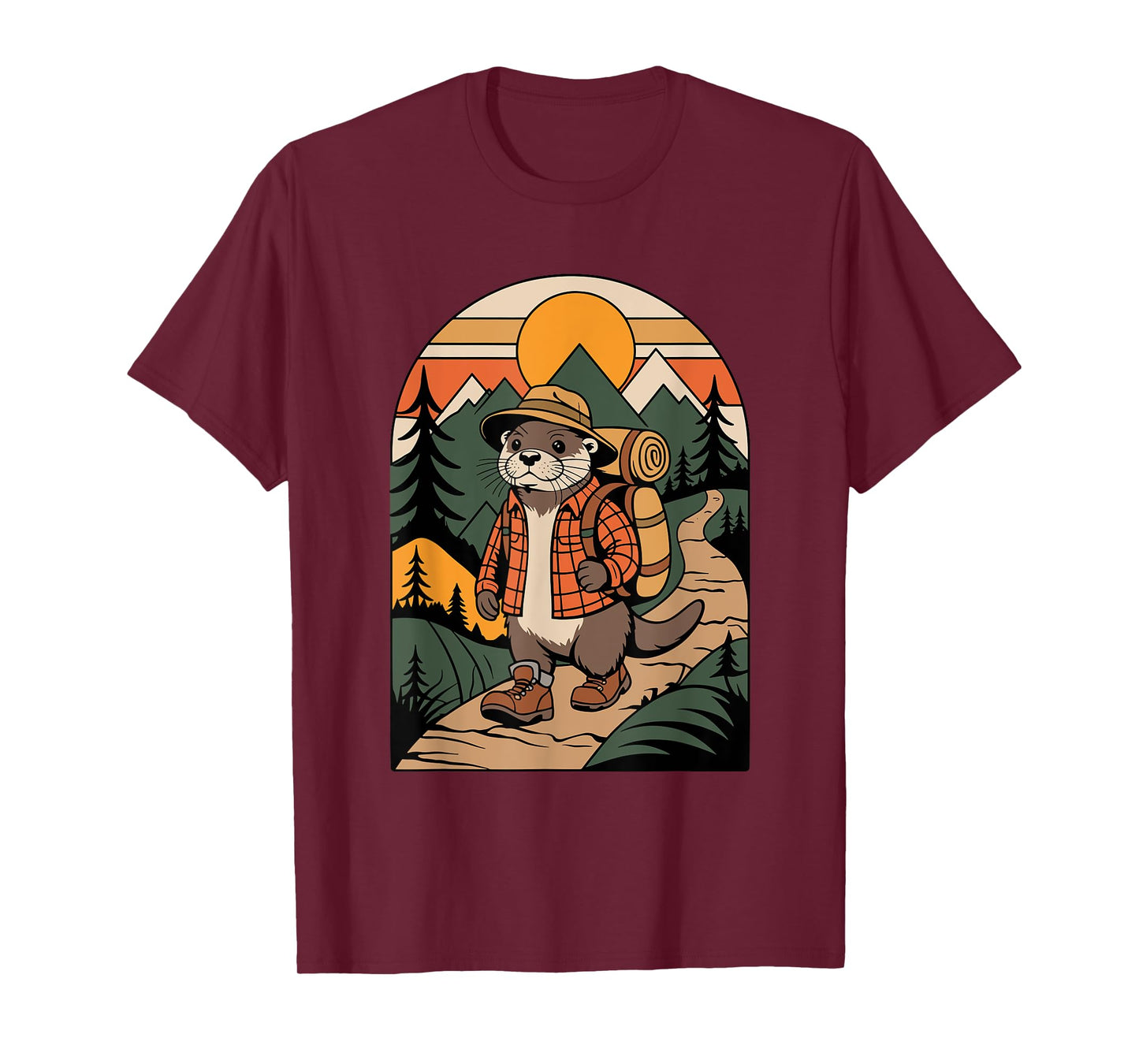 Otter Hiking Camping Camp Camper Backpacking T-Shirt