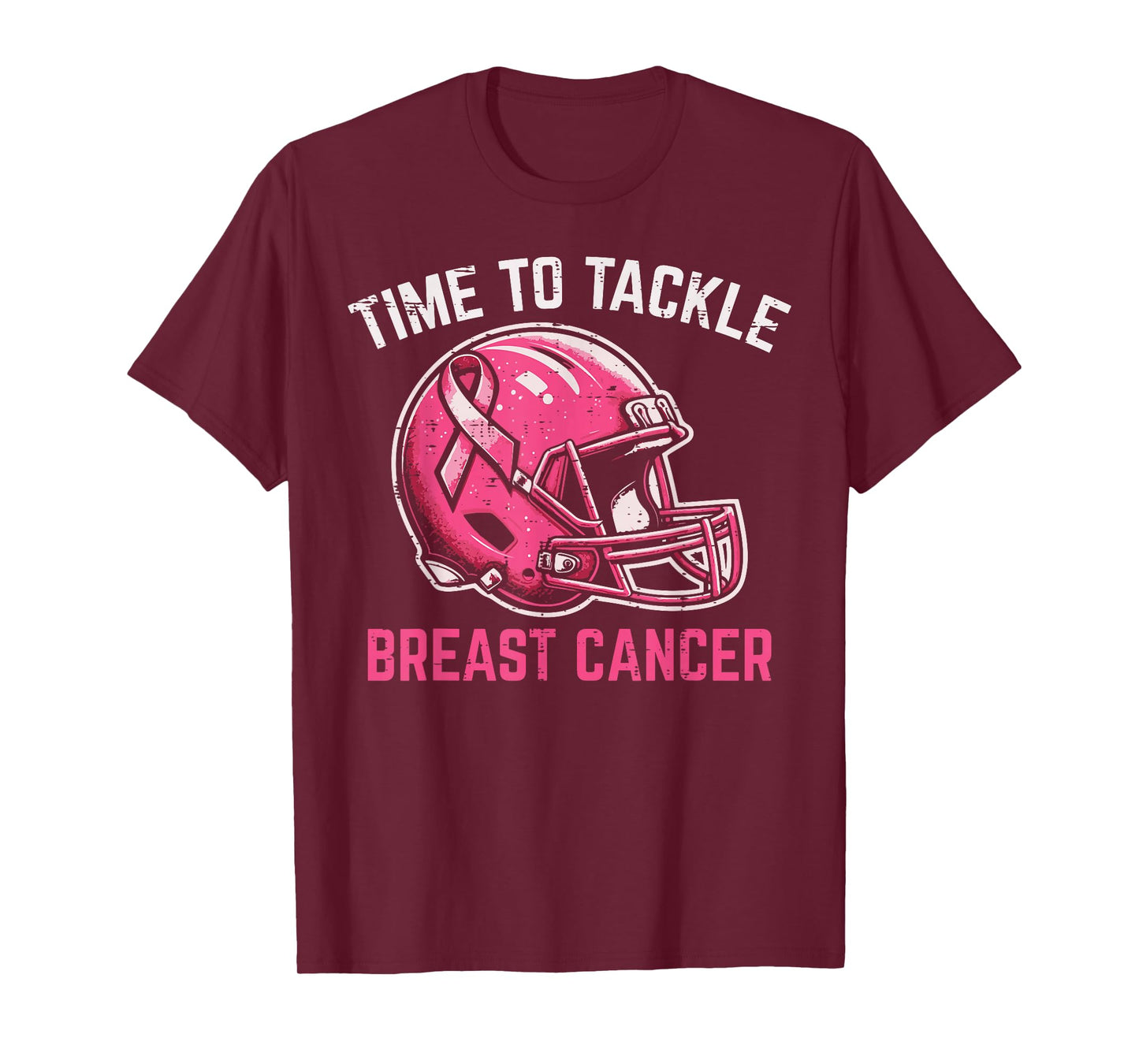 Breast Cancer Awareness Football Pink Ribbon Men Boys Kids T-Shirt