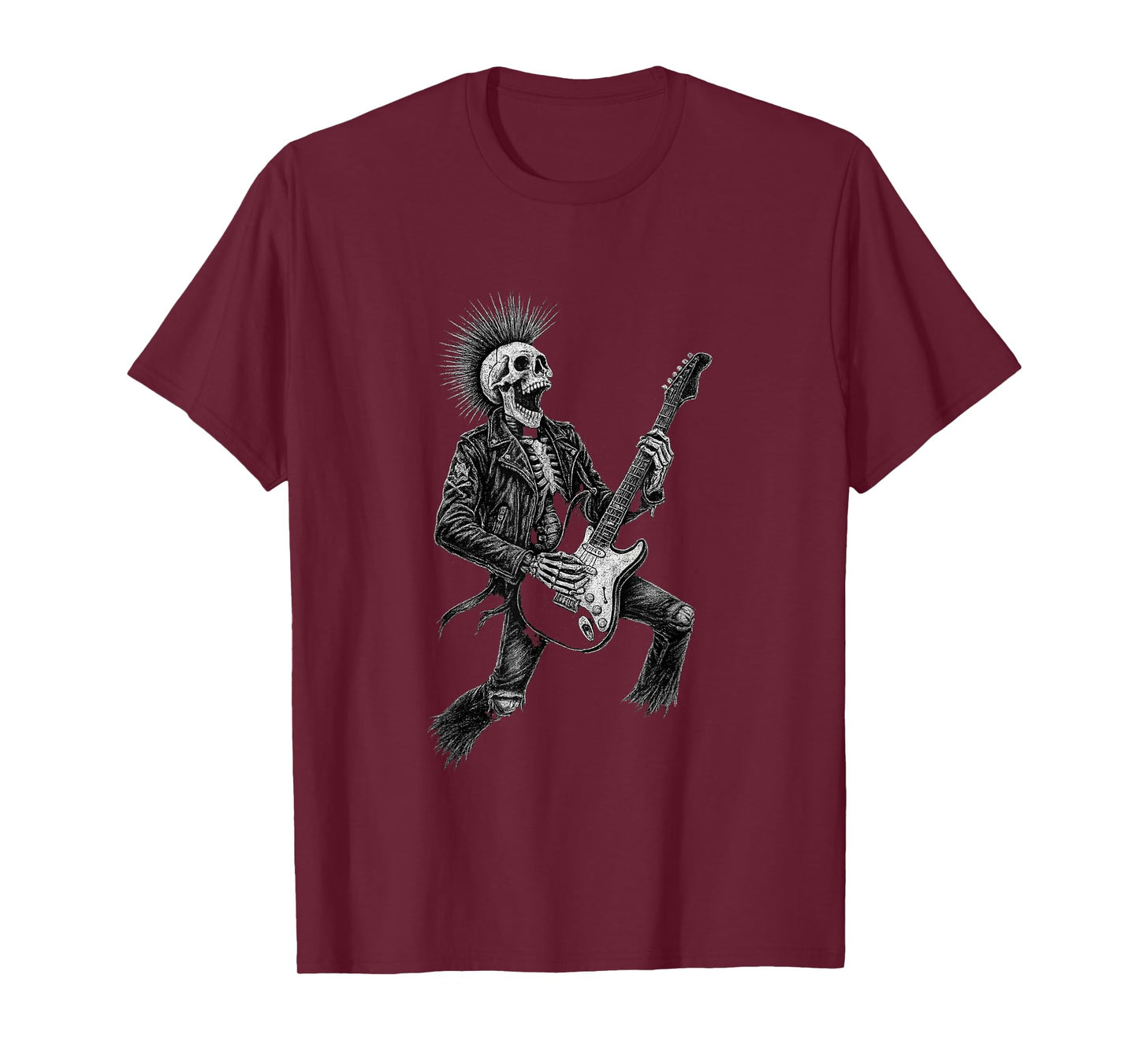 Grunge Skeleton Rock Guitarist Punk Heavy Metal Halloween T-Shirt