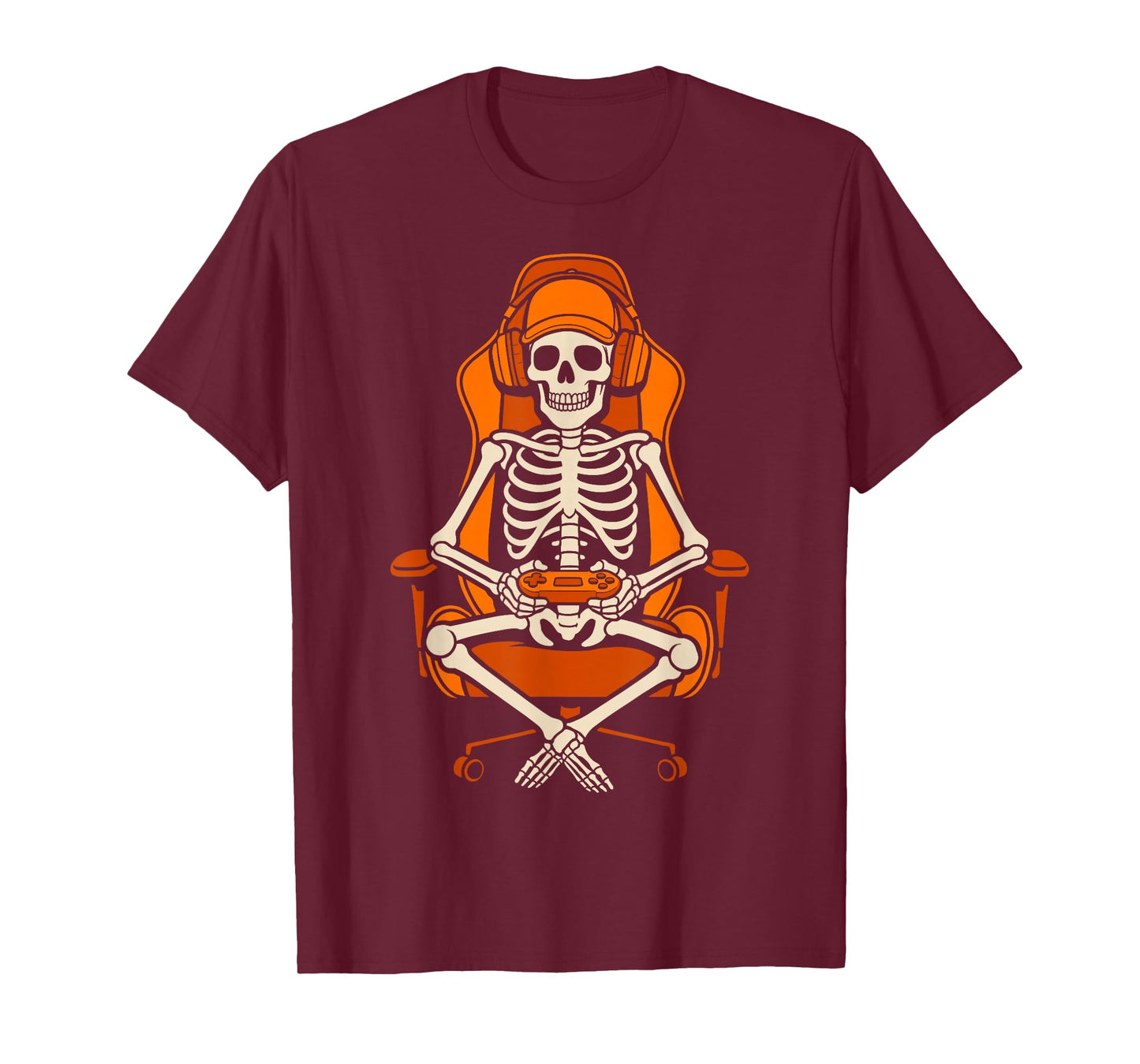 Skeleton Gamer Halloween Video Gaming Boys Girls Men Women T-Shirt