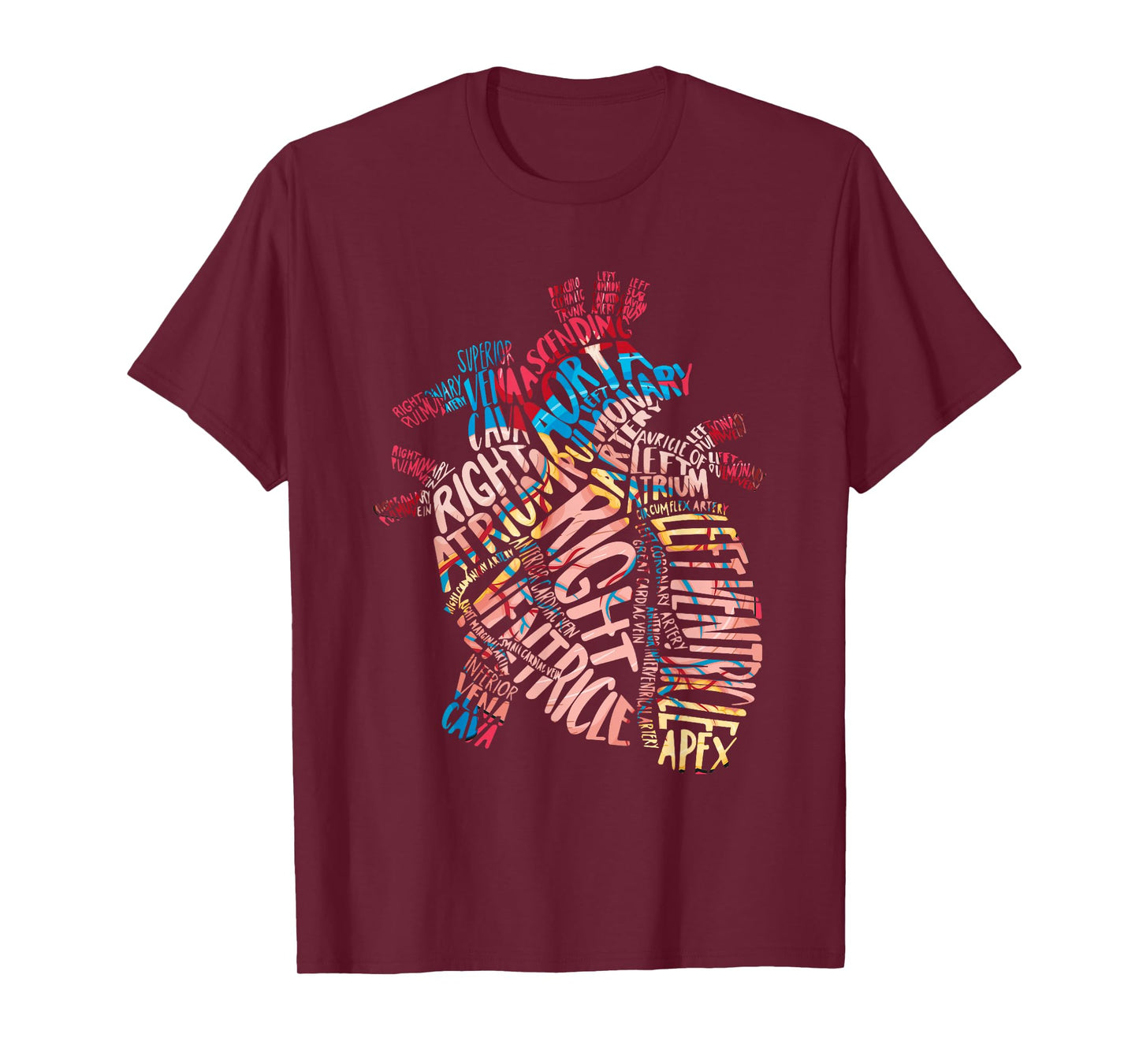 Anatomical Human Heart Cardiology Medical Cardiac Nurse T-Shirt