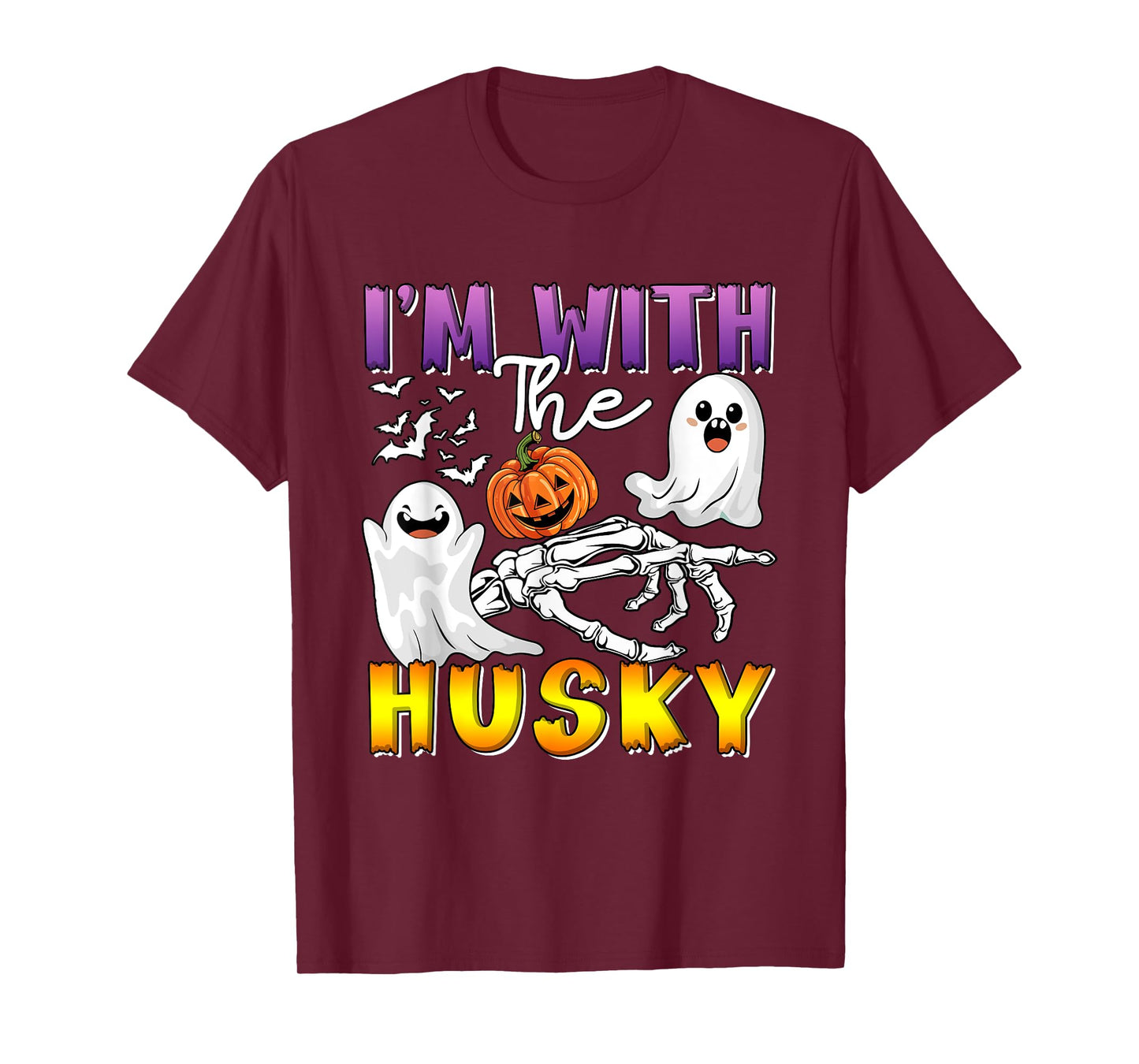 I'm with Husky Halloween Boo Ghost Funny Single Owner T-Shirt