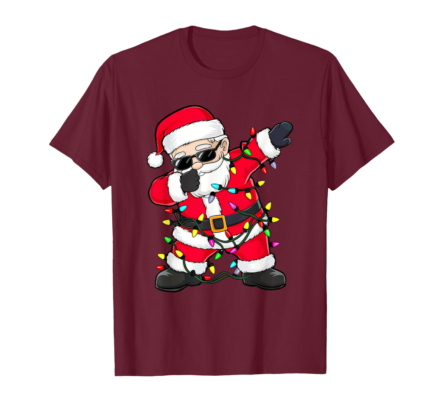 Dabbing Santa Shirt XMas Lights Girls Boys Kids Christmas T-Shirt