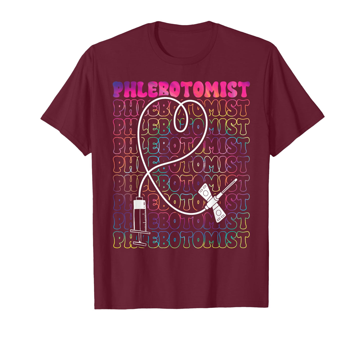 Phlebotomist Heart Tie Dye Phlebotomy Technician Tech Nurse T-Shirt