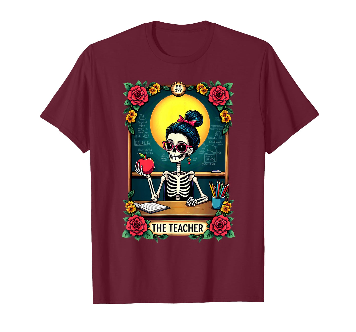 Gothic Tarot Card The Teacher Skeleton T-Shirt