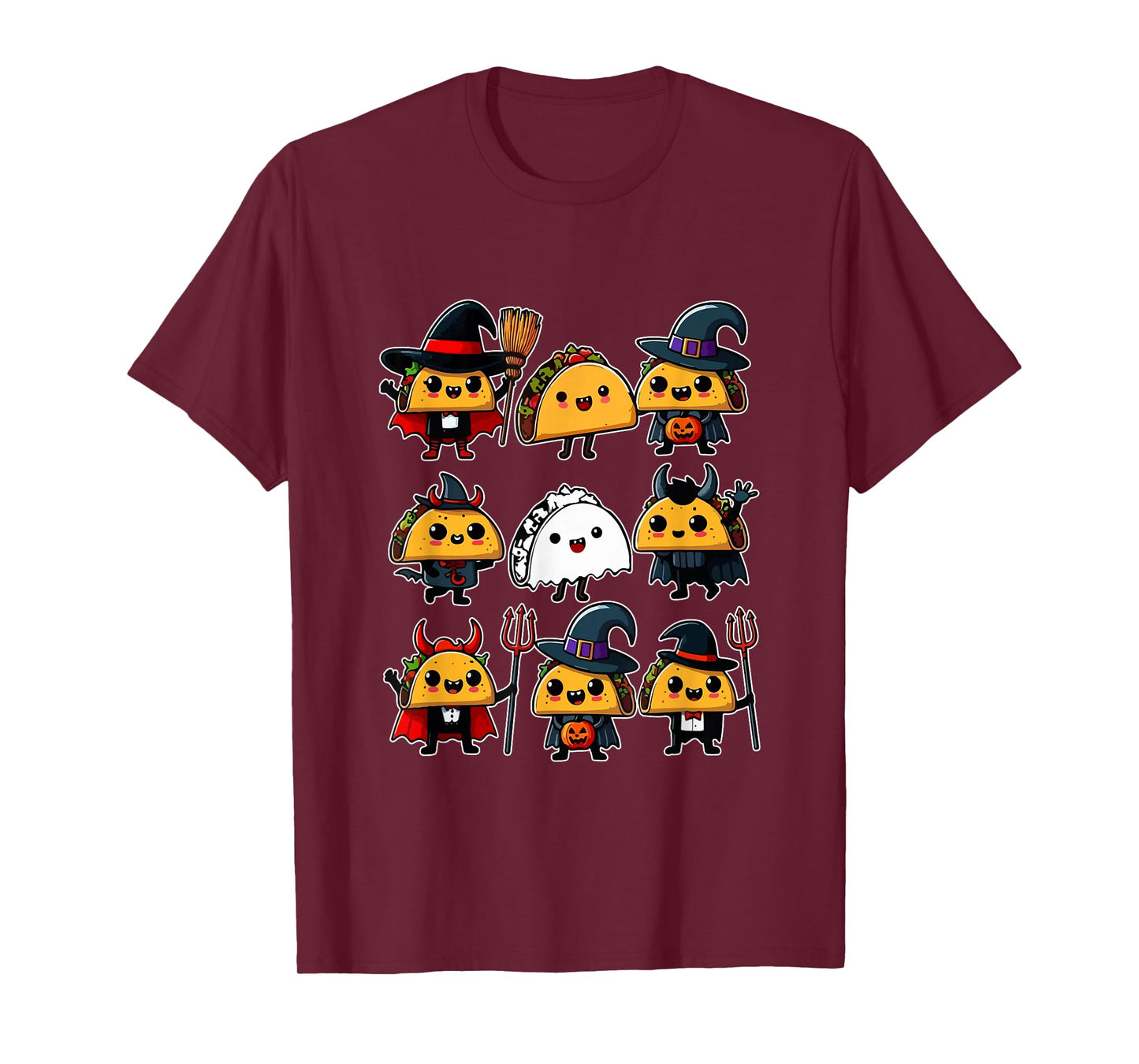 Group Tacos Cosplay Witch Boo Ghosts Halloween Food T-Shirt