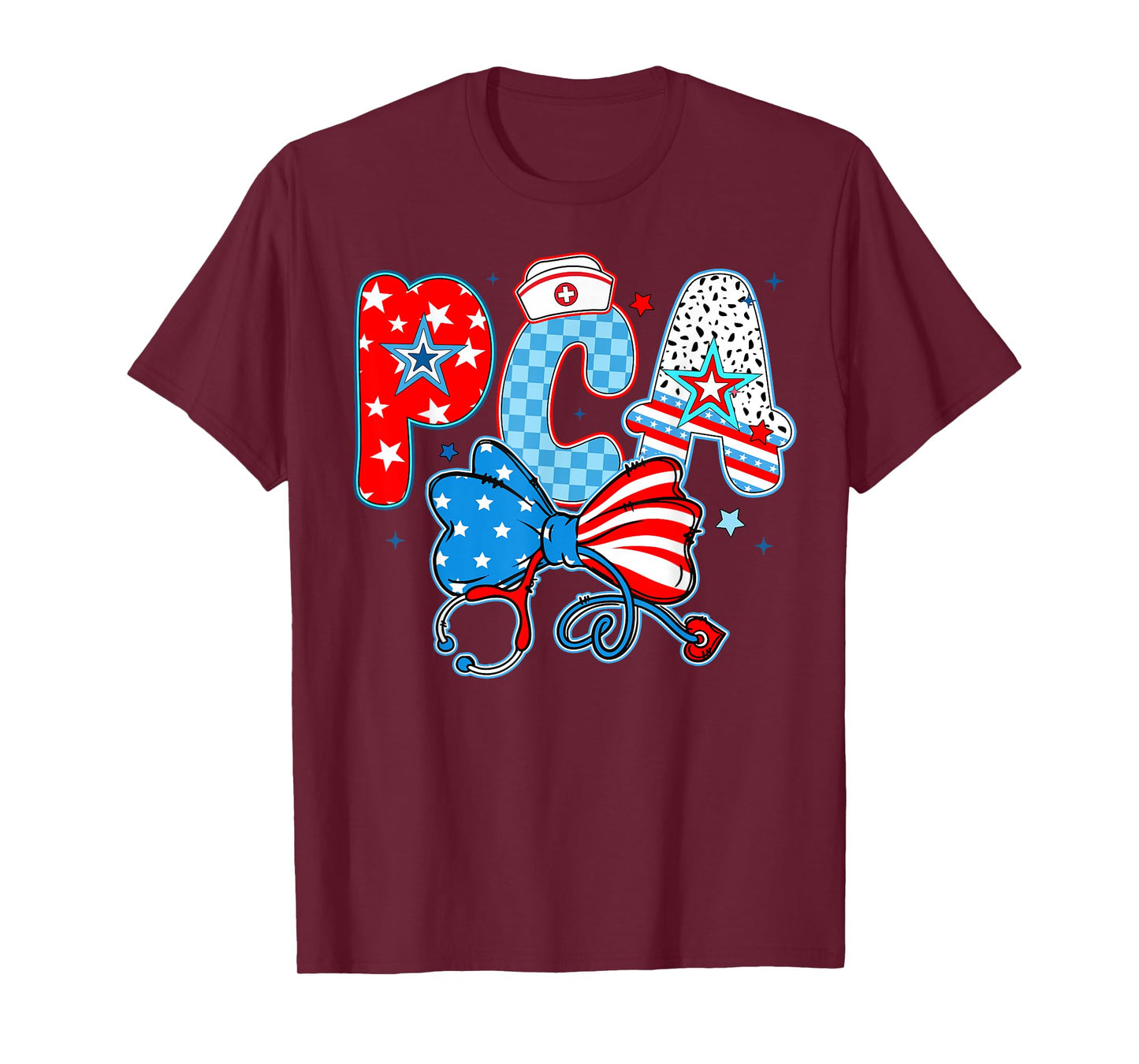 Patriotic USA PCA 4th of July National Nurse Week 2025 T-Shirt