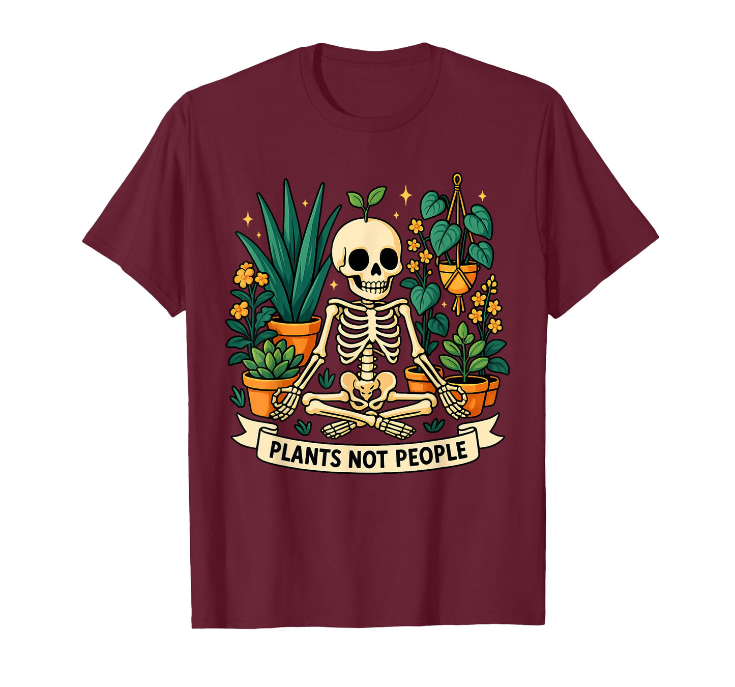 Plant Lover Skeleton Plants Not People Botanical Bone T-Shirt