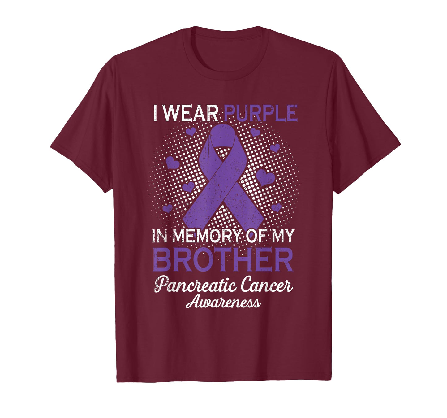 I Wear Purple Purple In Memory Of Brother Pancreatic Cancer T-Shirt