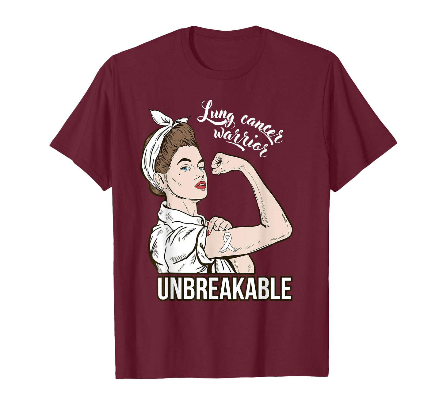 Lung Cancer Awareness For Her Warrior Unbreakable Support T-Shirt