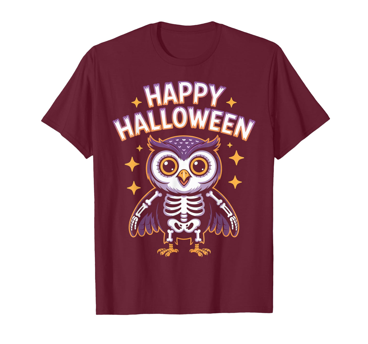 Cute Skeleton Owl Halloween Design for Kids and Adults T-Shirt