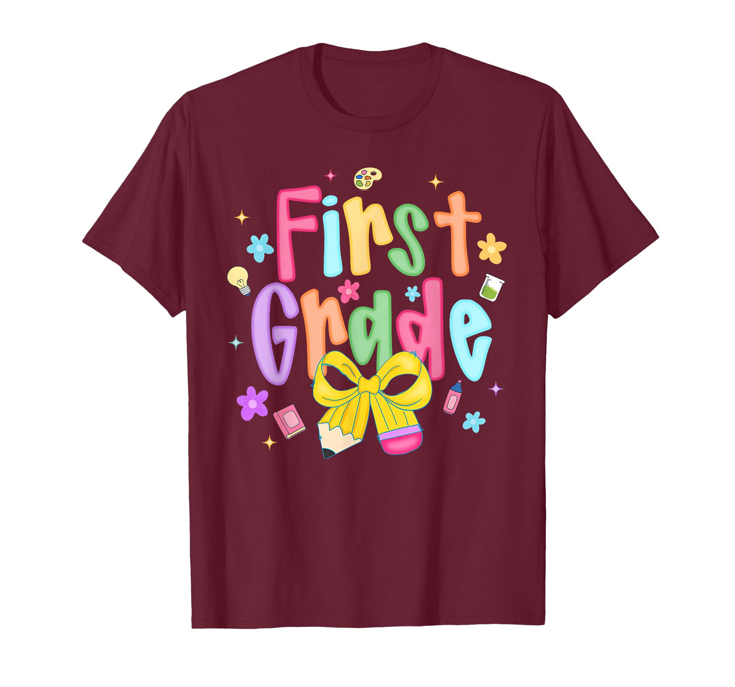 First Grade Back To School First Day Of School Coquette Bow T-Shirt