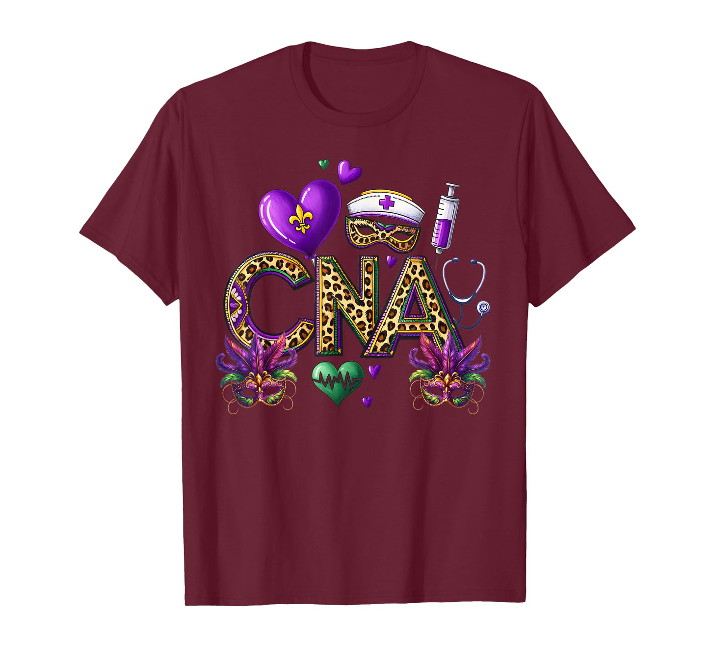 CNA Mardi Gras Certified Nursing Assistant Mardil Gras Nurse T-Shirt