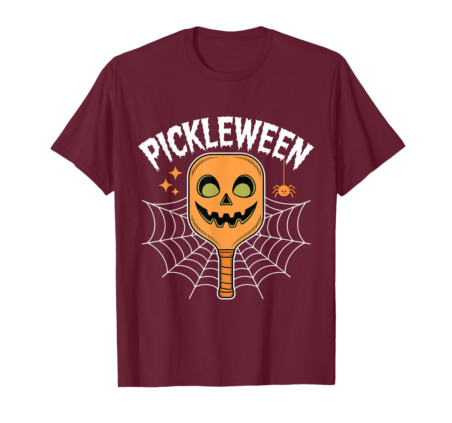 Pickleween Pumpkin Paddle Funny Pickleball Halloween T-Shirt