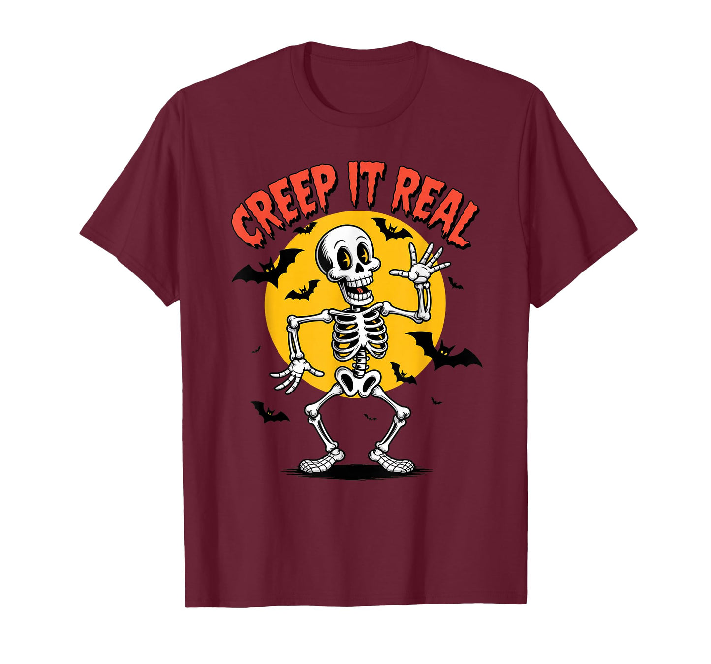Creep It Real Skeleton Humor Halloween Costume T-Shirt