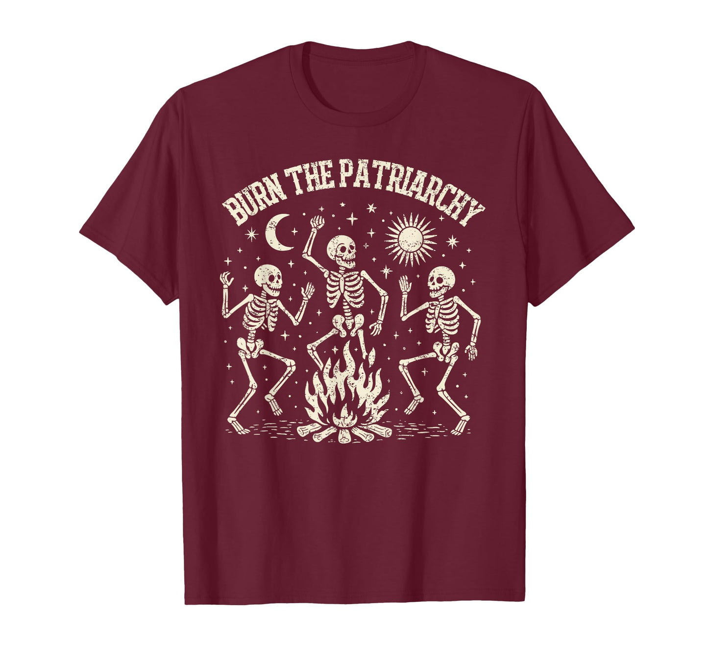 Burn The Patriarchy Feminist Skeleton Women Rights Halloween T-Shirt