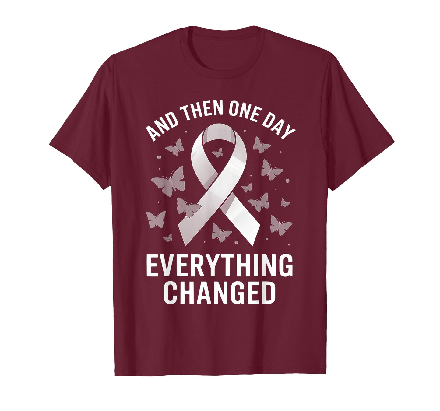 Brain Tumor Awareness Gray Ribbon Brain Cancer Support T-Shirt