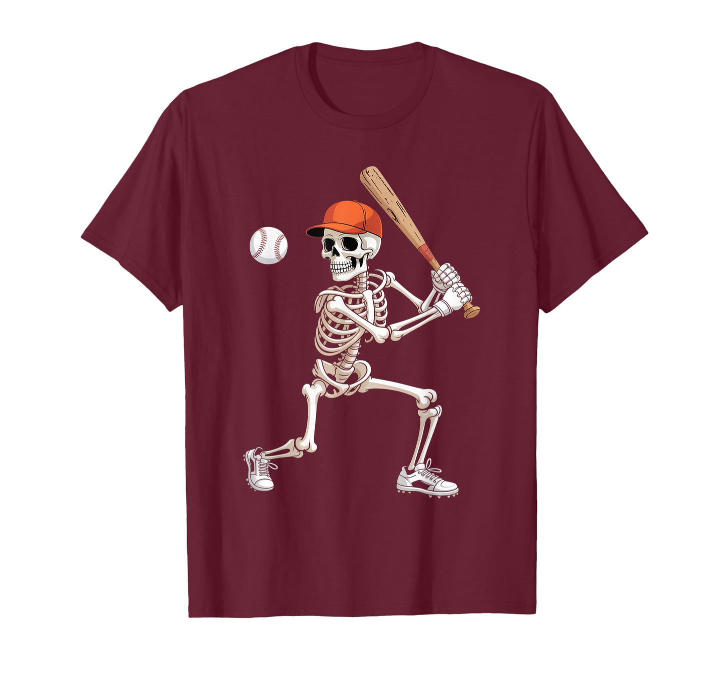 Skeleton Baseball Halloween Costume Funny Men Boys Kids T-Shirt