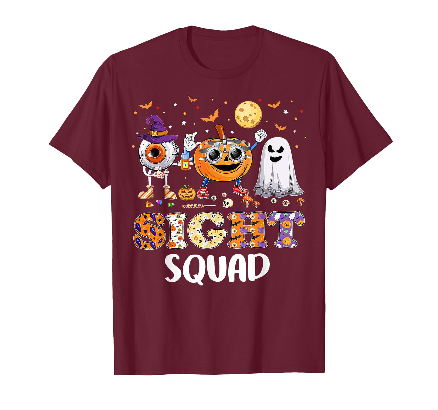 Optometrist Sight Squad Pumpkin Ghost Halloween Costume T-Shirt