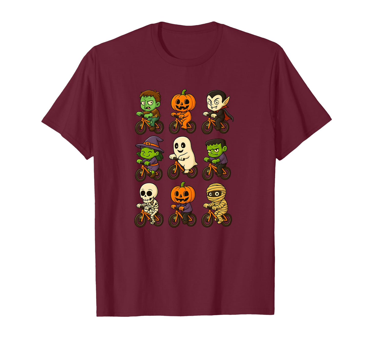 Funny Halloween Monsters Riding Bikes Costume Toddlers T-Shirt
