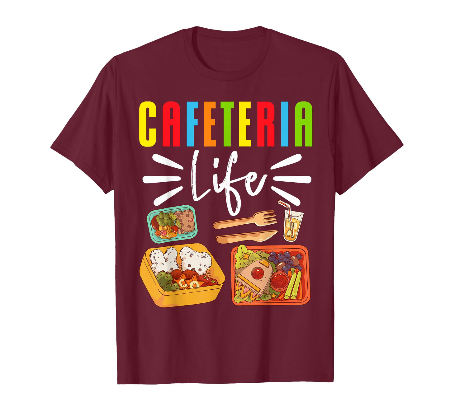 School Cafeteria Worker Lunch Lady Food Trays Cafeteria Life T-Shirt