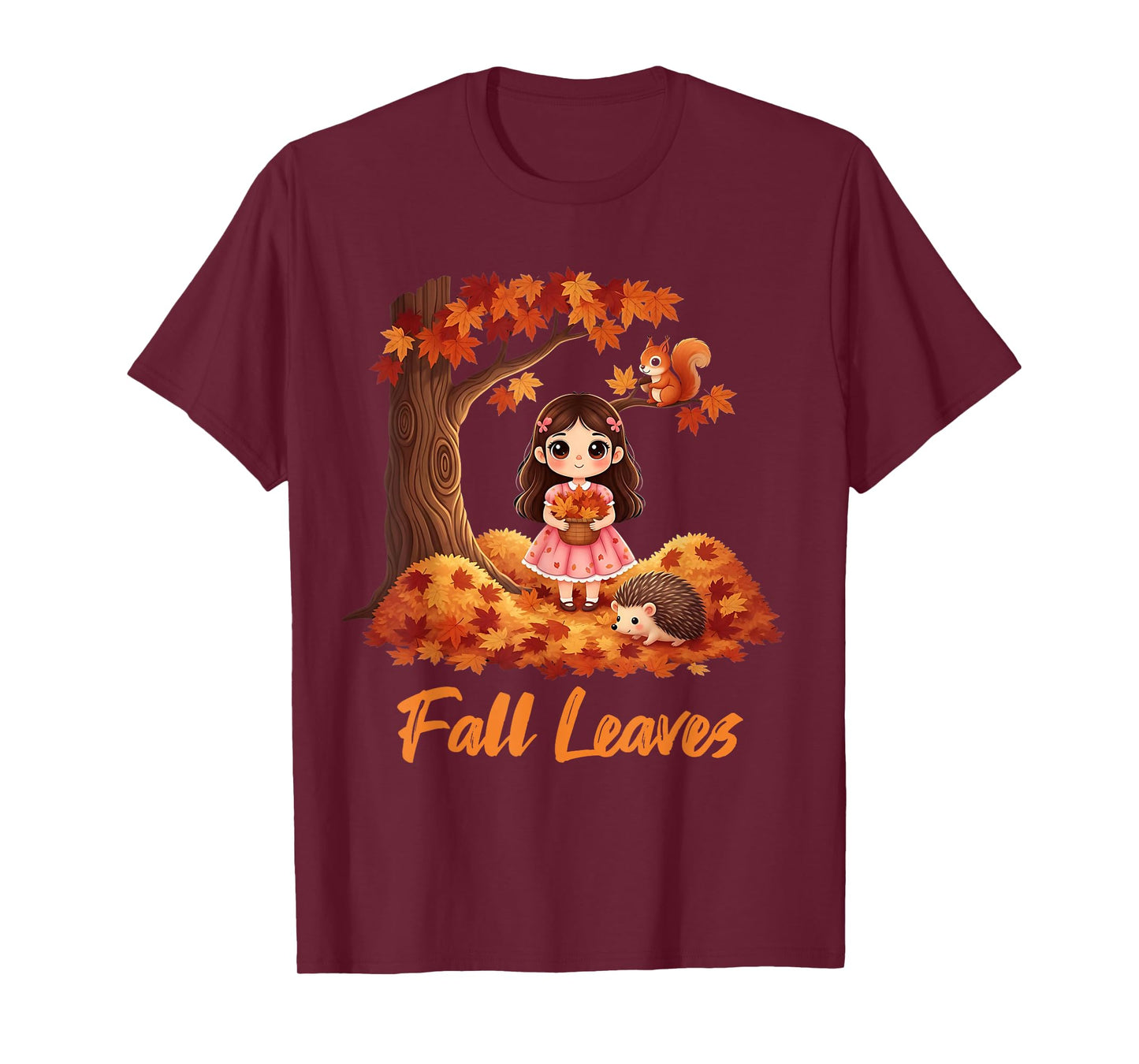 Autumn Fall Leaves Tree and Forest Creatures Men Women Kids T-Shirt