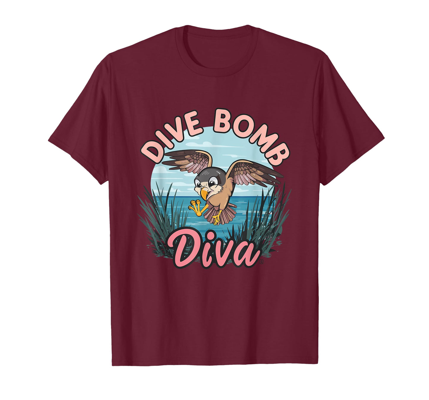 Falcon Dive Bomb Diva Hilarious Bird Pun T-Shirt