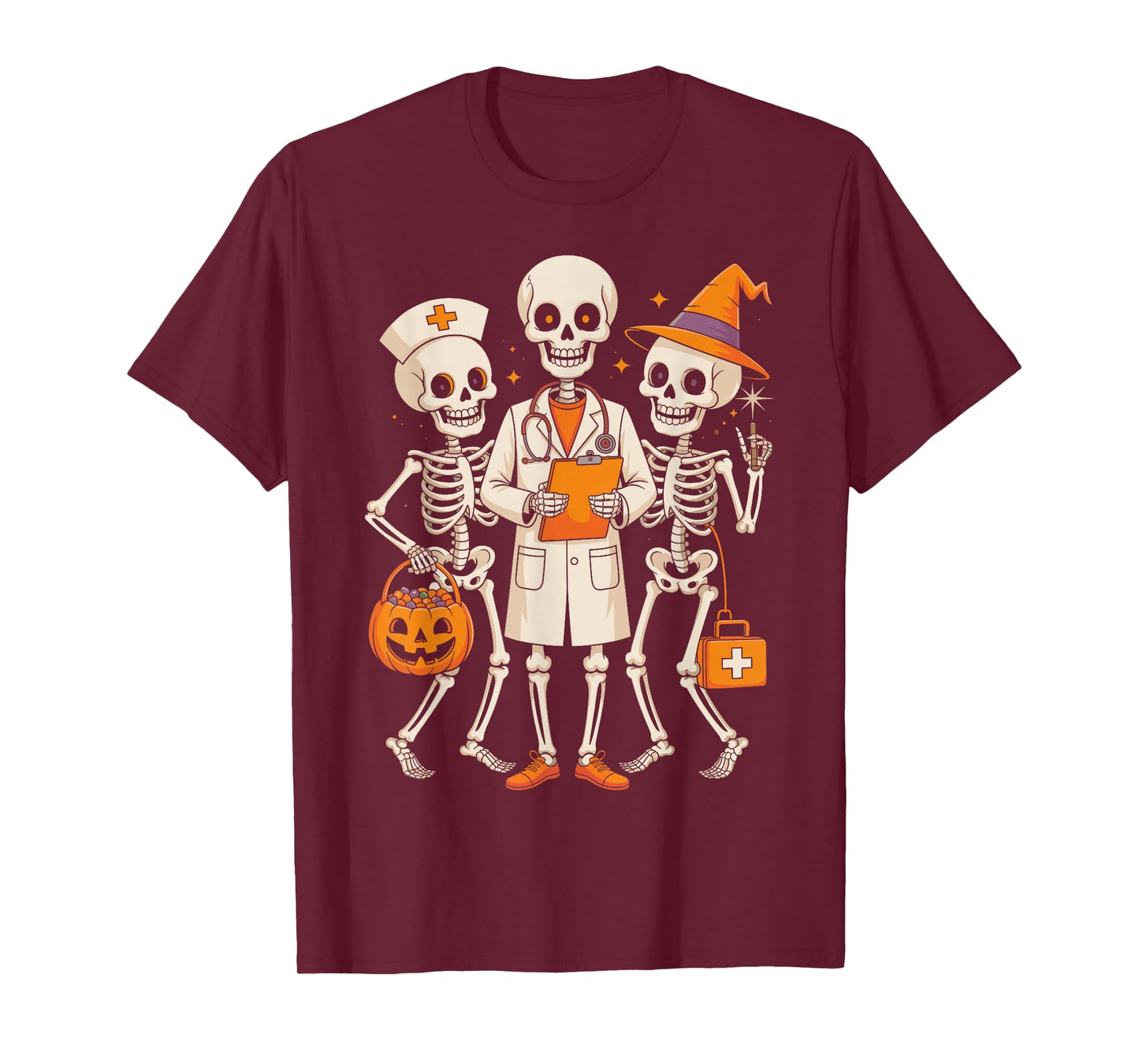 Spooky Skeleton Crew in Halloween Costumes Fun T-Shirt