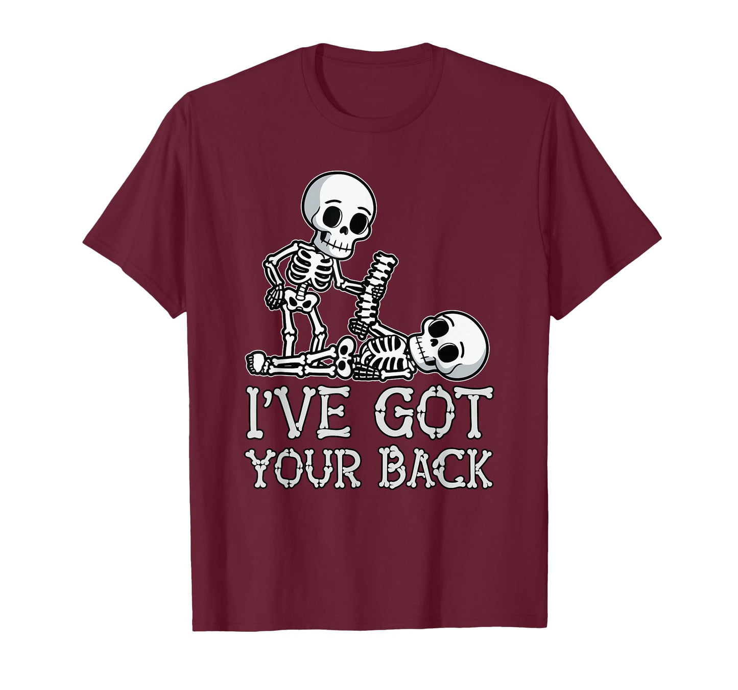 Halloween I've Got Your Back Skeleton Skull Men Women Kids T-Shirt