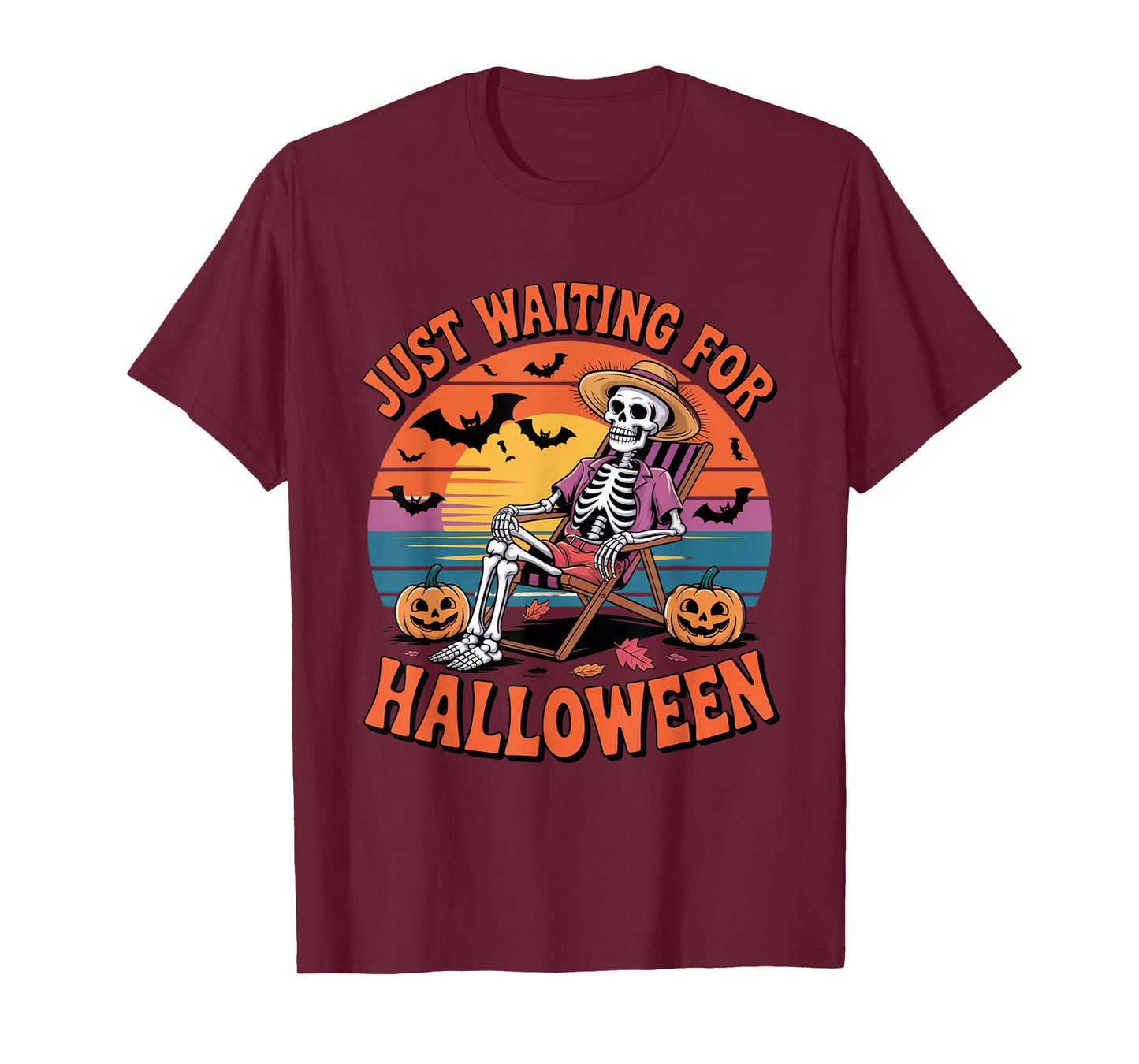 Just Waiting for Halloween Outfit – Skeleton Relaxing T-Shirt