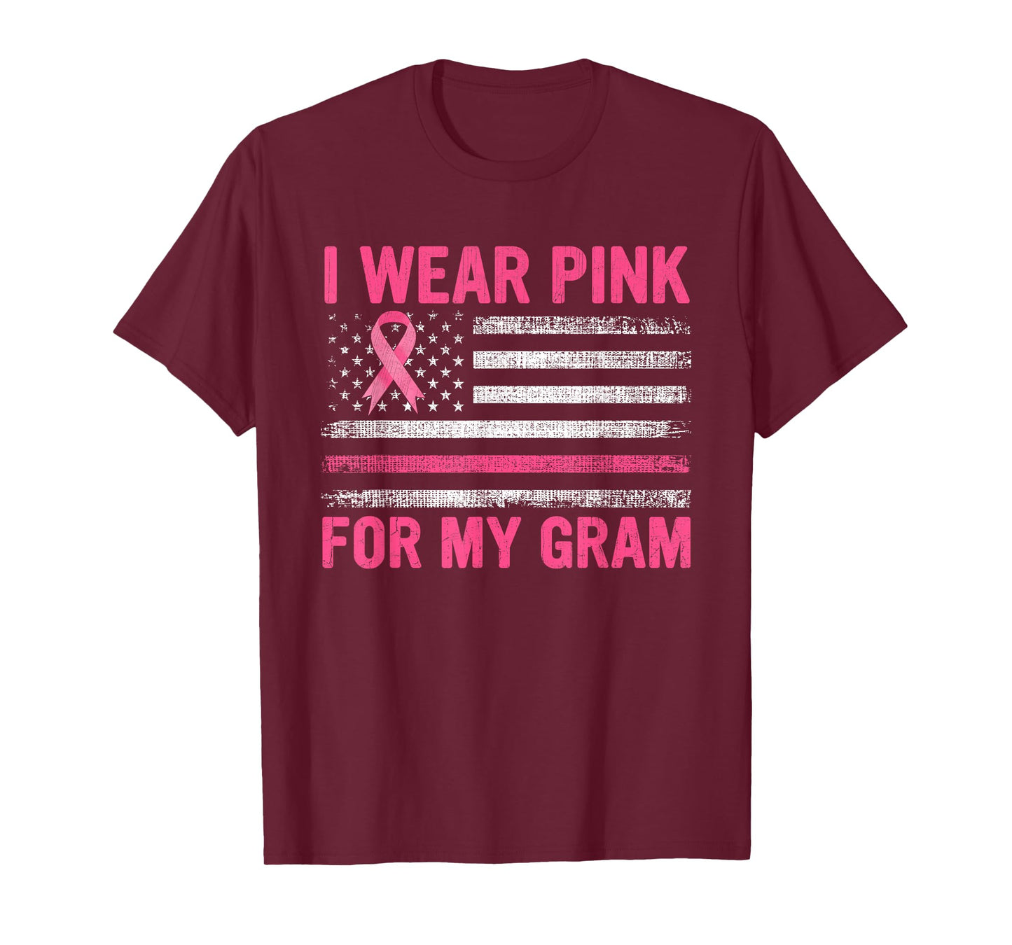 I Wear Pink For My Gram Breast Cancer Awareness Support T-Shirt