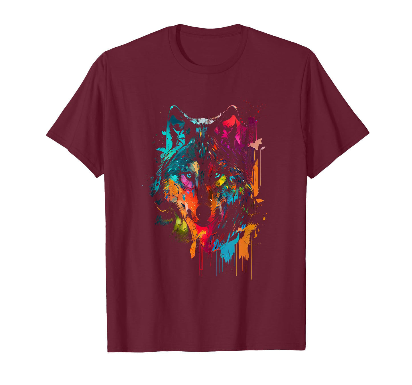 Wolf Color Colorful Hunter Forest Wolf Lover Big Wolf T-Shirt