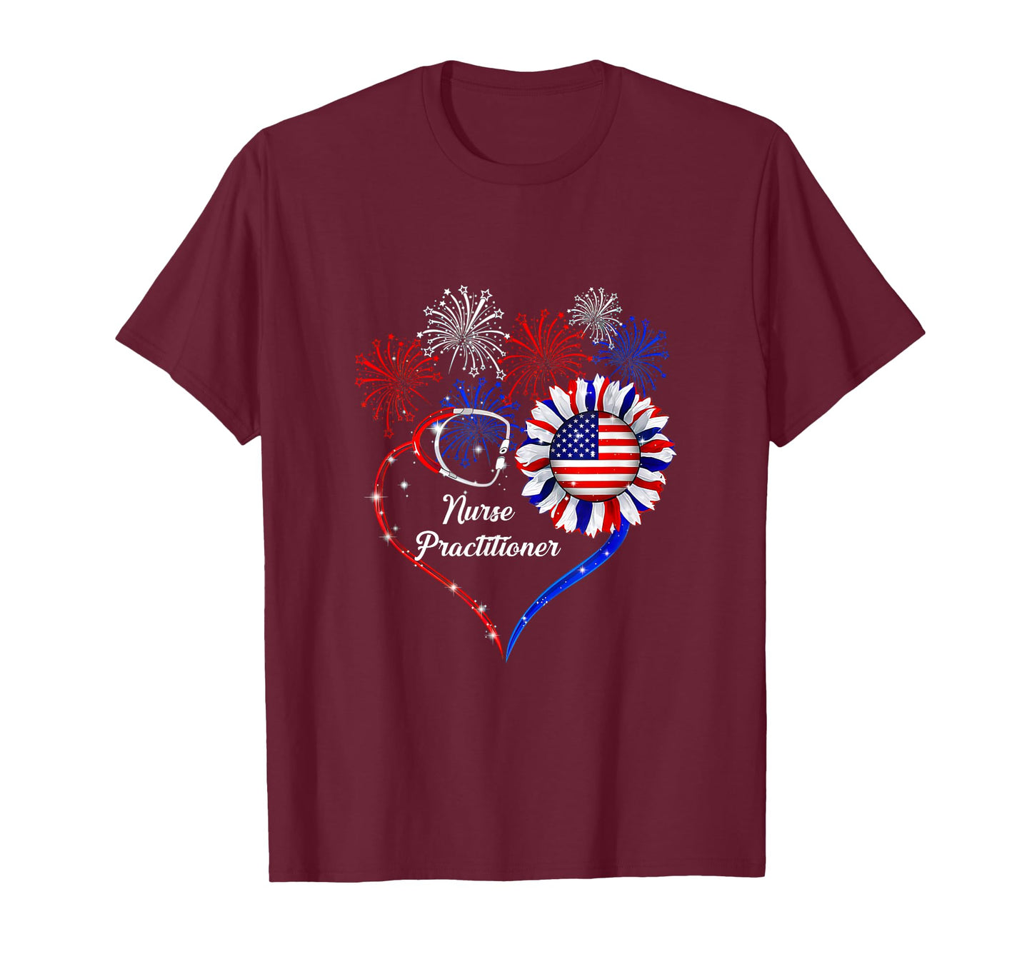 Patriotic Nurse Practitioner 4th Of July American Flag T-Shirt