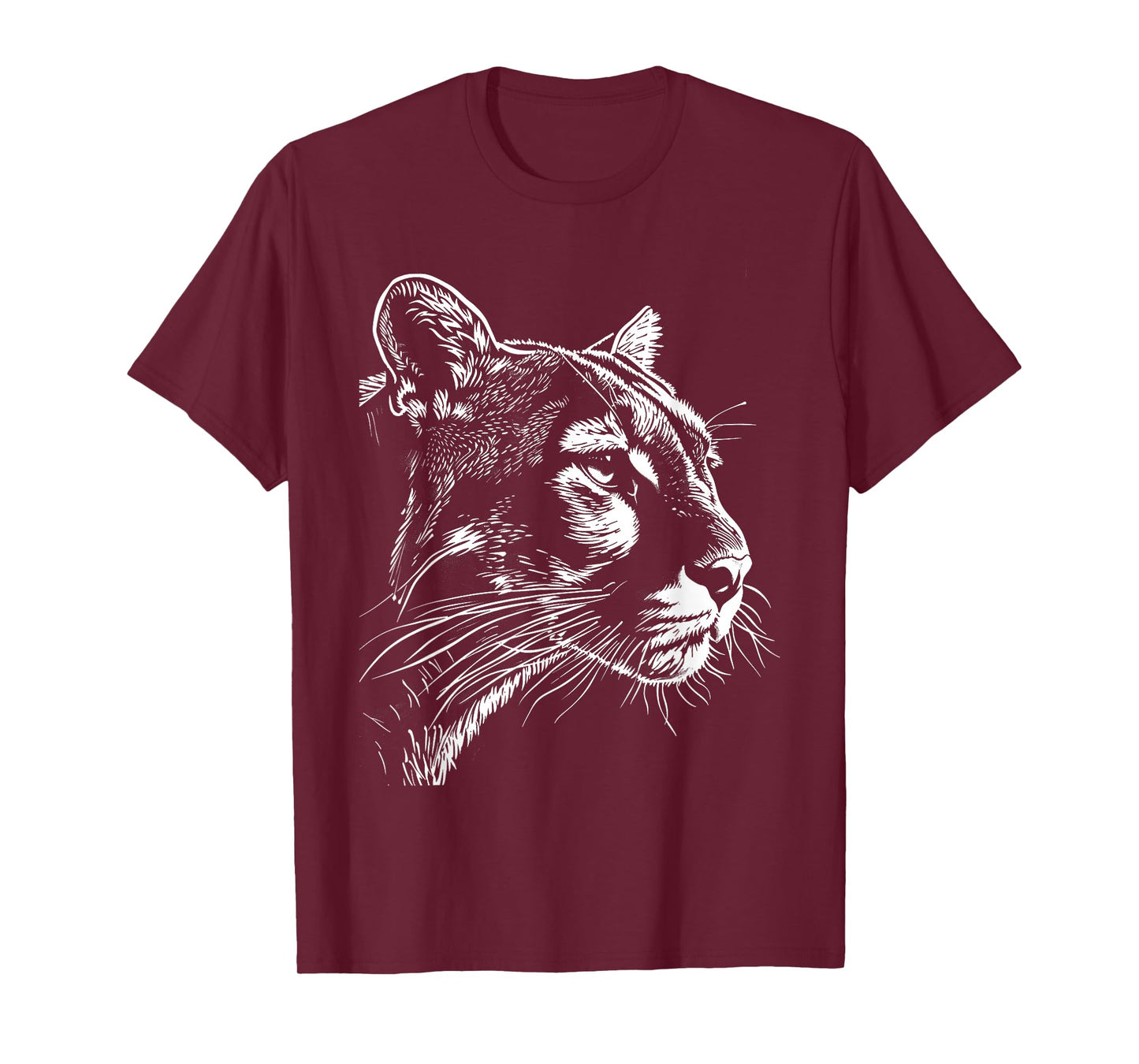 Cougar Face Cougars Mountain Lion Big Cat Animal Vintage T-Shirt